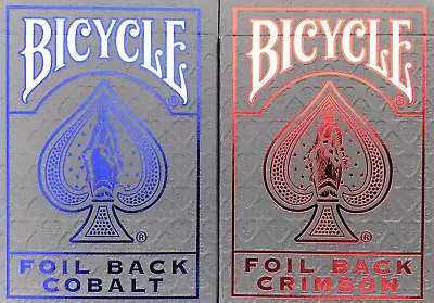 Bicycle Metal Luxe MetalLuxe Rider Back Playing Cards 2 Decks Crimson Red And 2 • $29.83