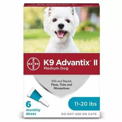 Bayer K9 Advantix II Flea & Tick Spot Treatment For Dogs 11-20 Lbs - 6 Pack NEW • $69.99