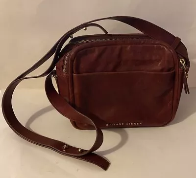 Vintage Etienne Aigner Oxblood Red Burgandy Leather Shoulder Bag Handbag Purse • $29