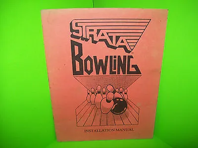 Strata BOWLING Original 1990 Video Arcade Game Service Instruction Manual • $13.50