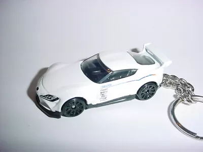 HOT 3D WHITE TOYOTA GR SUPRA TURBO CUSTOM KEYCHAIN Keyring Key BLING Hot Wheels • $15.95