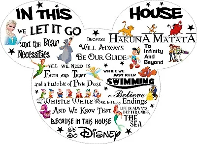 In This House We Do Disney Quote Rules Vinyl Nursery Wall Art Sticker Transfer  • £3.31