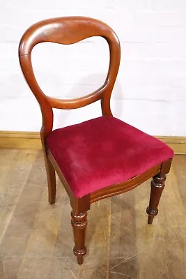 Antique Victorian Balloon Bolt Back Dining / Bedroom / Hall Chair • £60