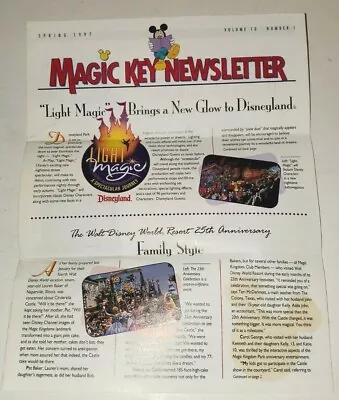 Magic Kingdom Club Magic Key Club Newsletter Spring 1997 Disney Light Parade • $5.99