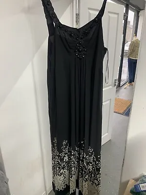 Jacques Vert Black Occasion Cocktail Evening Dress Size 20 • £9.99