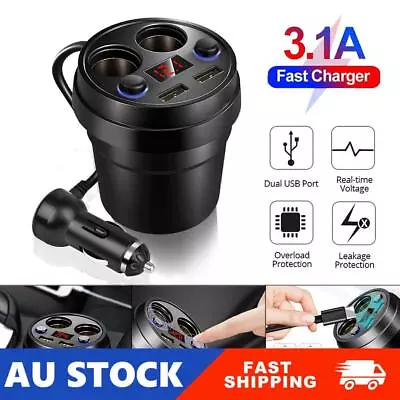 Multi Car Cigarette Lighter Socket Splitter USB 2 Way Dual Charger Power Adapter • $16.99