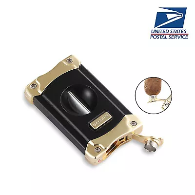 Galiner Cigar Cutter Puncher Stainless Steel V Cut Cigar Scissors Knife Gift Box • $28.19