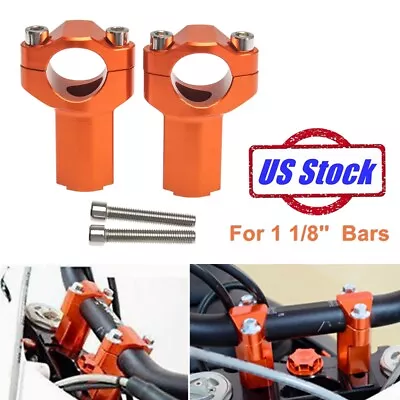 For ATV Dirt Bike 1 1/8'' Handlebar Mount Clamp Riser Adapter CNC For EXC XCW SX • $24.68