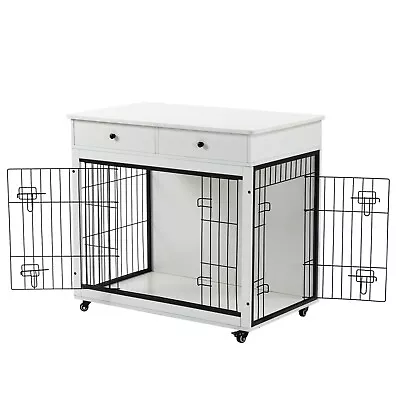 30  Rustic Furniture Dog Cage - Super Sturdy Heavy Duty Metal With Storage • $88.88