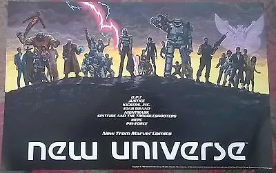 NEW UNIVERSE (1986) Marvel Comics 11  X 18  Promo Poster VERY FINE • $12.99