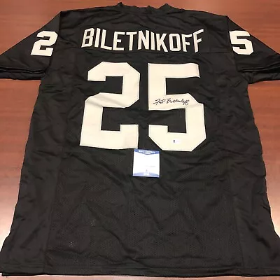 $95 • Buy Fred Biletnikoff Signed Autograph Oakland Raiders Jersey Hof Beckett Bas Coa