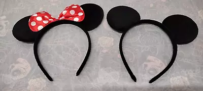 MICKEY & MINNIE MOUSE Ear Headbands NEW NEVER WORN Perfect For Couple For GAY • $19.36