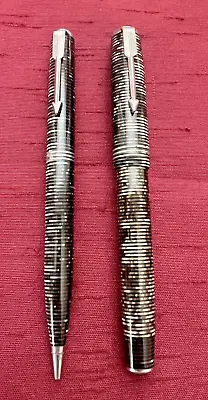 VINTAGE Parker Streamline Vacumatic Pen And Pencil Set In Silver Pearl • $125
