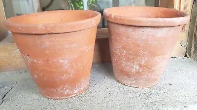 Two Hand-thrown Vintage Terracotta Plant Pots 12cm • £9