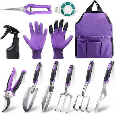 Garden Tools Set 11 PCS Aluminum Alloy Steel Hand Tool Gift Kit With Garden Bag • £33.50