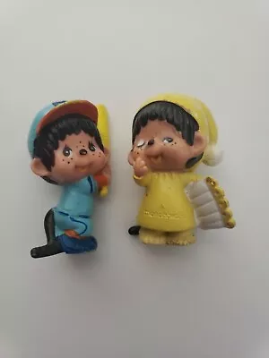 Lot Of 2 Sekiguchi Monchhichi Monchichi 1979 PVC Figure Boy Baseball Sleepytime  • $9.99