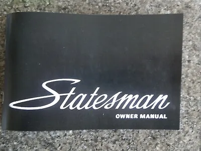 Holden Hq Statesman Owners Manual.    • $120
