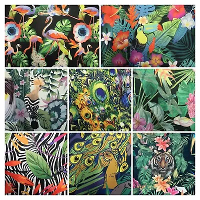 £1.49 • Buy Parrot Tiger Flamingo Zebra Butterfly Peacock Upholstery Curtain Printed Fabric