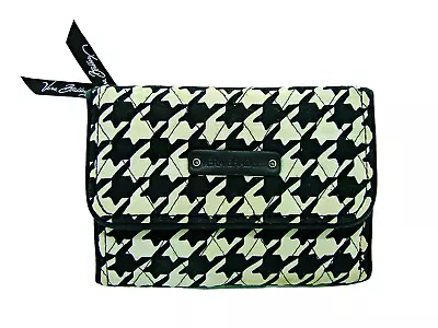 Vera Bradley Houndstooth Crows Foot Midnight Tri-Fold Purse Wallet Black White • $20.97