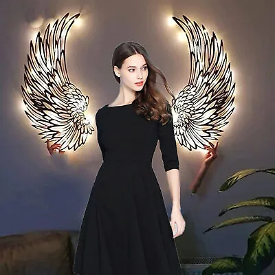 £16.38 • Buy Metal Angel Wings Wall Decor LED Lights Large Angel Wings Wall Art For Porches