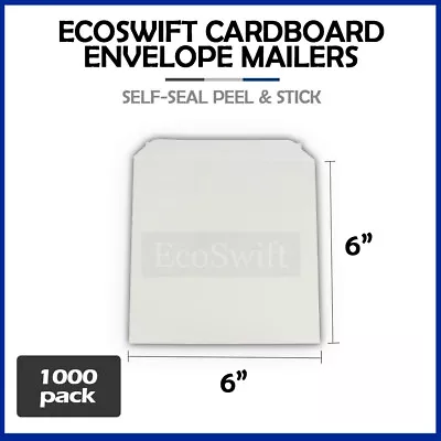 1000 6 X 6 EcoSwift White CD/DVD Photo Shipping Flats Cardboard Envelope Mailers • $121.99