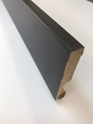 Skirting Board  MDF  Black Foil  Bullnose  92 X 15 X 2400mm • £5.99