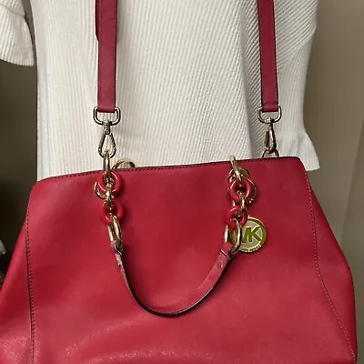 Michael Kors Red Handbag Cynthia Satchel • $49