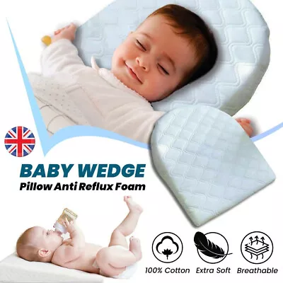 Baby Wedge Pillow Anti Reflux Colic Cushion Flat Head Foam For Pram Crib Cot Bed • £11