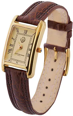 Unisex Watch (vermeil) With Brown Leather Strap 925 Silver From Ari D Norman   • £362.52