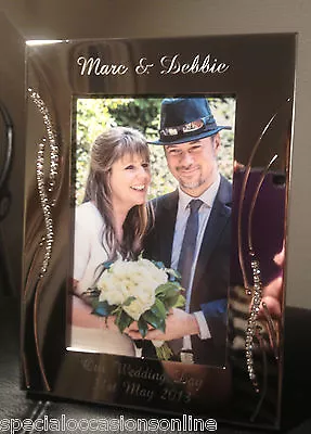 Personalised Engraved Crystal Photo Frame Mother Father The Groom Wedding Gift • £15.99