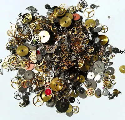 50g Steampunk Watch Movement Parts Gears Cogs Wheels Assorted Lot Industrial Art • $12.99