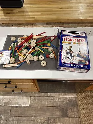 Vintage Fabulous Fiddlestix Toys N Things Wood Classic Builder Block  Set W/ Box • $20