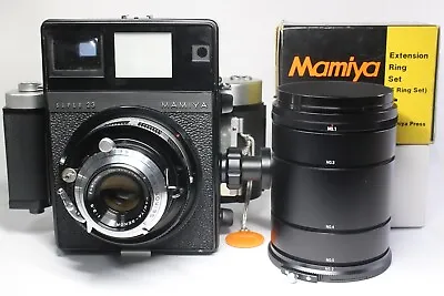 Mamiya Press Super 23 Film Camera Sekor 90mm F/3.5 Lens Extension Ring 5 Set • $249