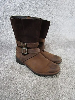 Ugg Boots Womens Size 7.5 Lorna Waterproof Brown Leather Buckle • $54.99