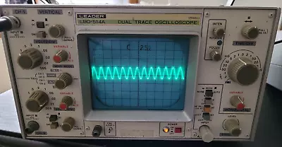 Vintage Leader LBO-514A Dual Trace Oscilloscope 15MHz - With Original Manual • $80