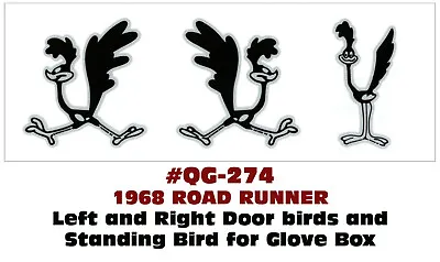 $27 • Buy Sp - Qg-274 1968 Plymouth Road Runner - Bird Decal Sticker Set - Three Birds