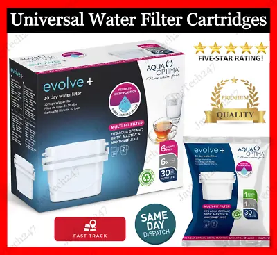 £13.58 • Buy New Aqua Optima Evolve+ 30 Day Water Filter Cartridge Refill Fits Brita Maxsta+