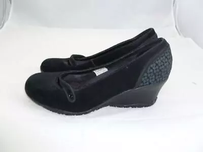 Merrell Petunia Used 8 Black Suede Leather Shoes/slip On/slides/wedges/heels • $18