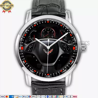 Chevrolet Corvette C7 Stingray Steering Wheel CVT21 Quartz Watch Men Wristwatch • $38.99