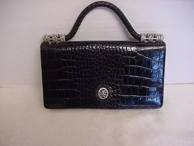 Brighton Handbag Croc Leather Black Wallet • $24.99