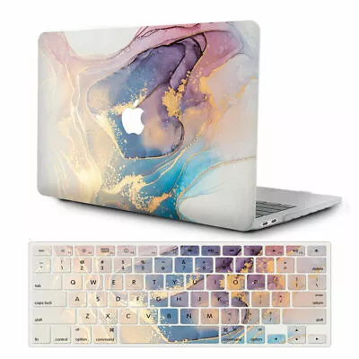 2in1 Matte Marbled Hard Shell Case Protector For MacBook Air Pro 13 Inch Models  • £52.39