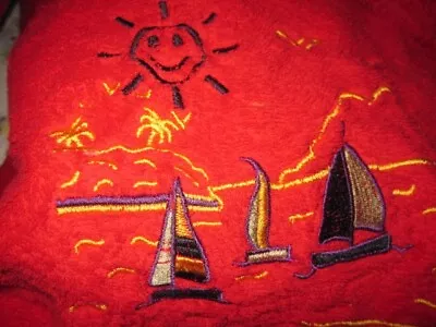 Vintage Red Folding Towelling Beach Mat Backpack - Campervan - Caravan - Camping • £19.99
