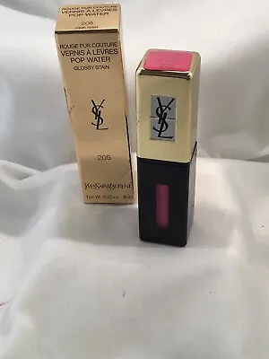 YSL ROUGE PUR COUTURE VERNIS A LEVRES POP WATER #205 Pink Rain • £12.99