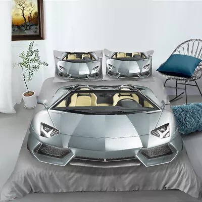 Quilt Duvet Doona Cover + Pillowcase Bedding Set - Lamborghini Sports Car • £40.23