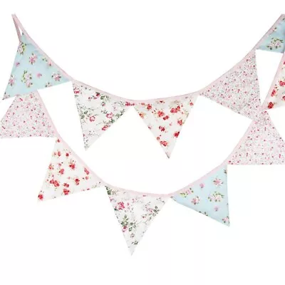 Vintage Floral Bunting Double Sided Fabric Bunting Wedding Shabby Chic Floral • £7.50