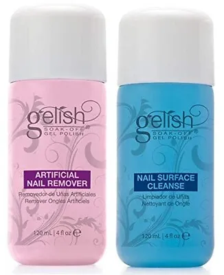 NEW Gelish Soak Off Gel Nail Polish Remover & Cleanser Bottles 120mL (4 Fl Oz) • $9.49