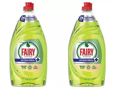 2x Fairy Platinum Washing Up Dish Liquid Anti-Bacterial 820ml- Lime & Lemongrass • £11.99