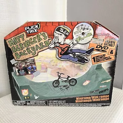 Flick Trix Matt Beringer's Backyard Finger Trick Bike Mini Ramp Playset W DVD • $28