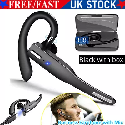 Wireless Bluetooth Headset Mobile Phone Hands Free Earpiece For Samsung IPhone • £13.69