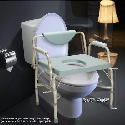 Bedside Commode Chair Heavy Duty Medical Toilet Seat  Adjustable Height 550 Lbs • $129.99